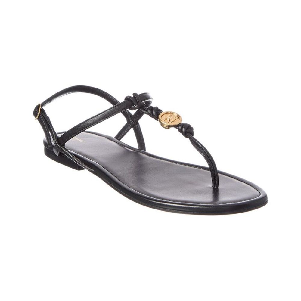Celine Penny Leather Sandal, Black